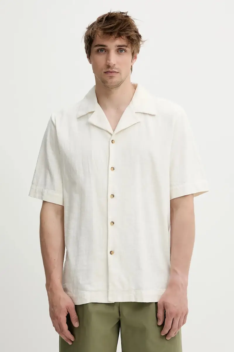 camicia in cotone colore beige 3560-14234