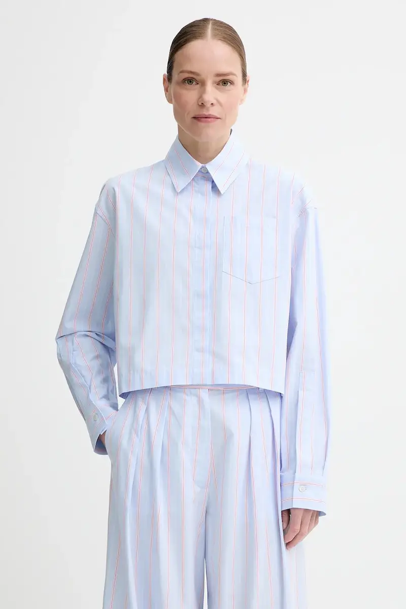 camicia in cotone colore blu 3489-14268