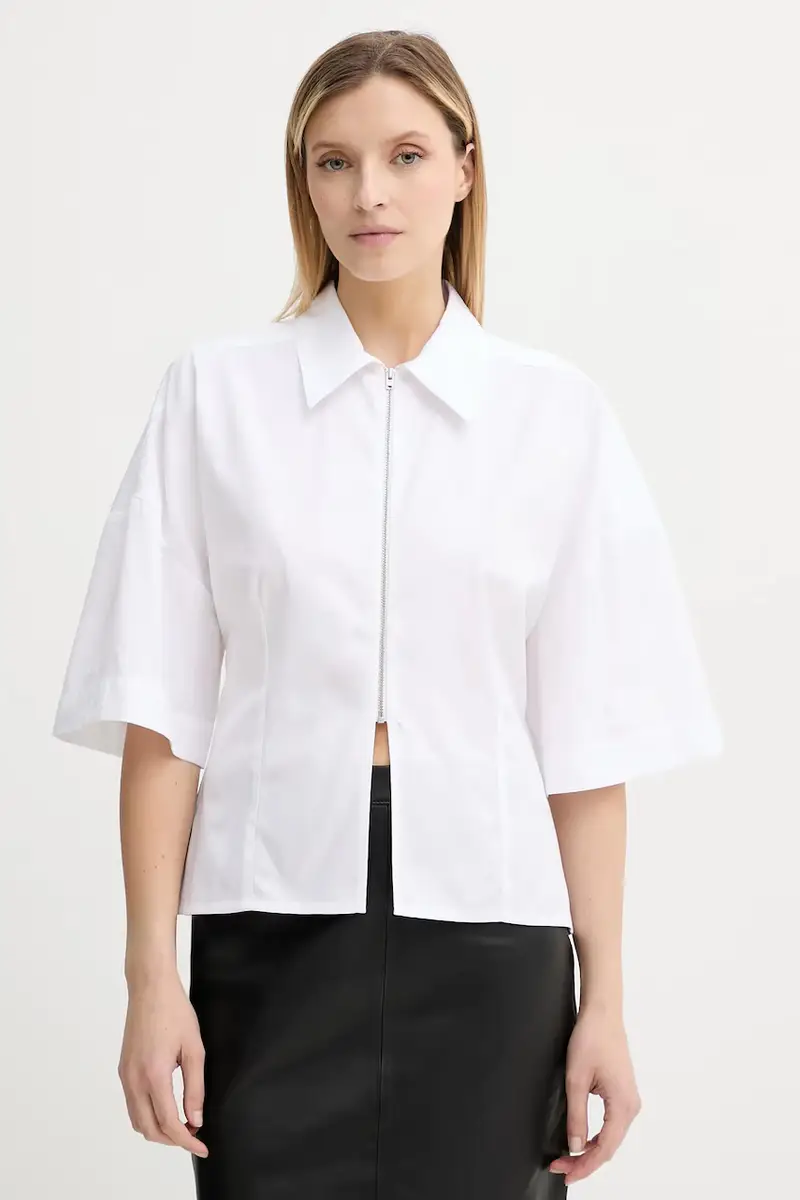 camicia in cotone donna colore bianco 3688-14287