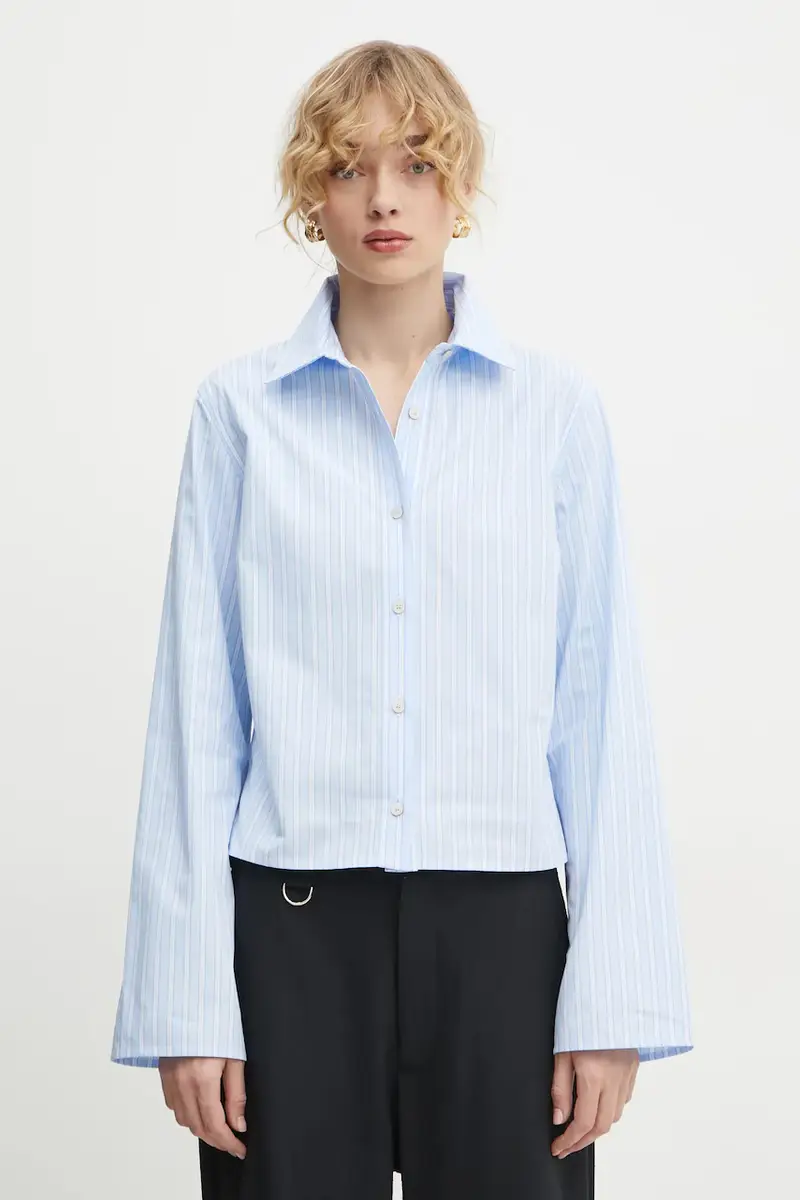 camicia in cotone donna colore blu 3367-14268