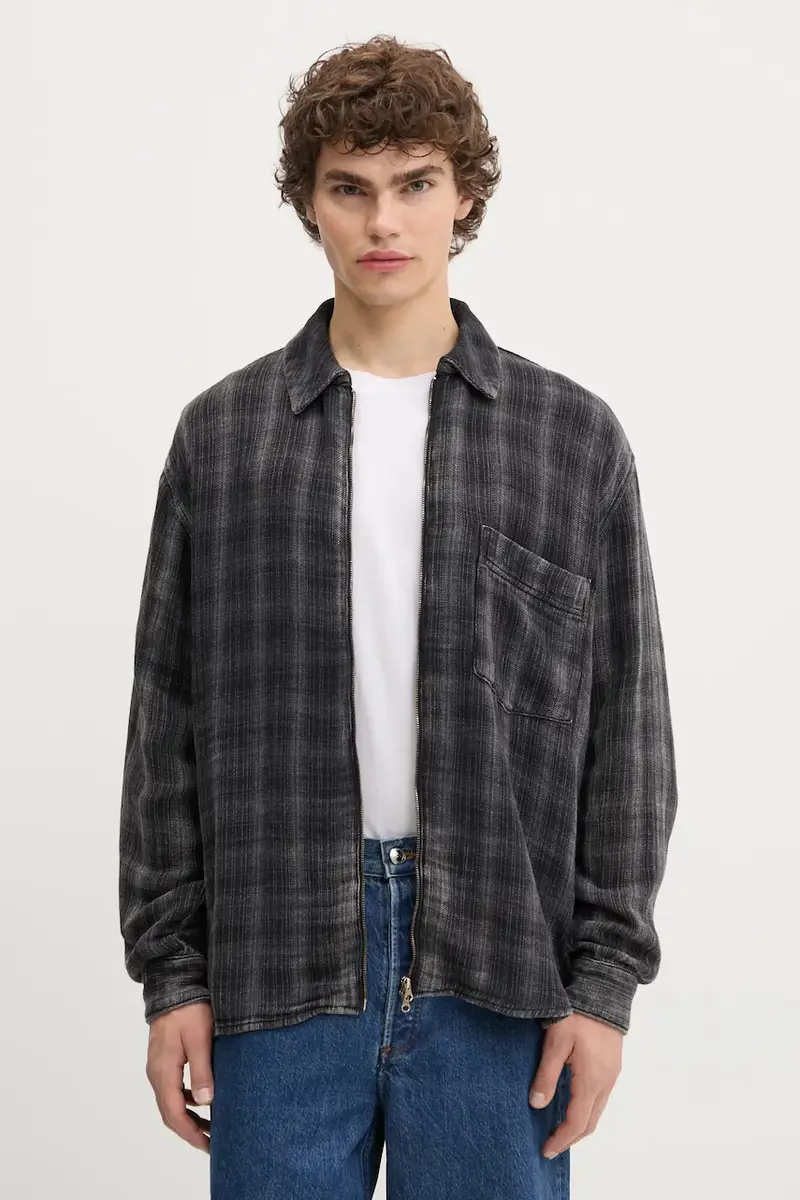 camicia in cotone uomo colore nero 3704-13059