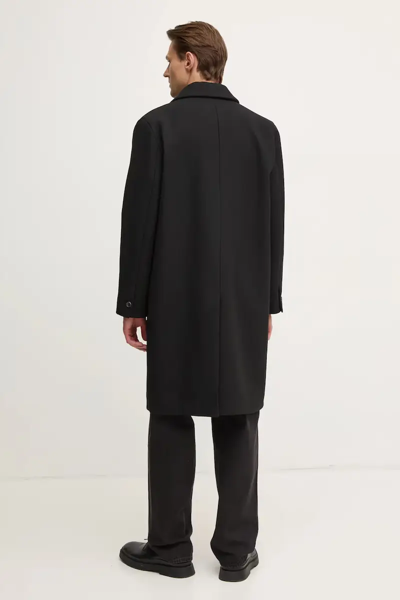 cappotto con aggiunta di lana colore nero 3394-14272 miniatura 3