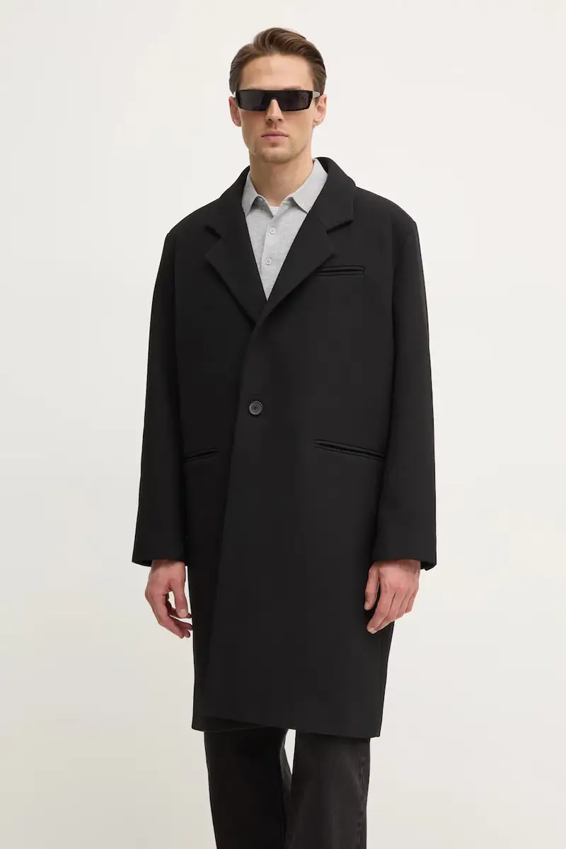 cappotto con aggiunta di lana colore nero 3394-14272