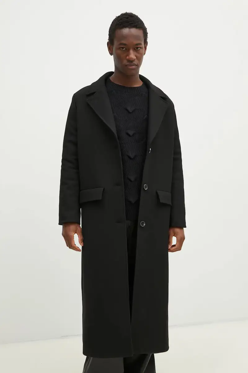 cappotto con aggiunta di lana uomo colore nero 3658-14272 miniatura 3