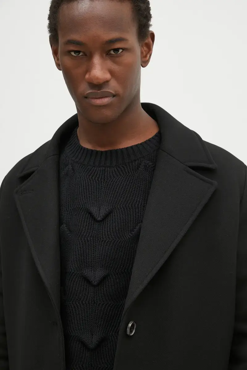 cappotto con aggiunta di lana uomo colore nero 3658-14272 miniatura 4