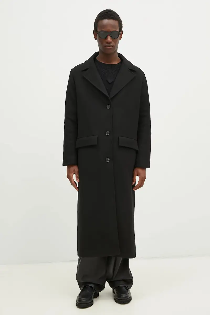 cappotto con aggiunta di lana uomo colore nero 3658-14272