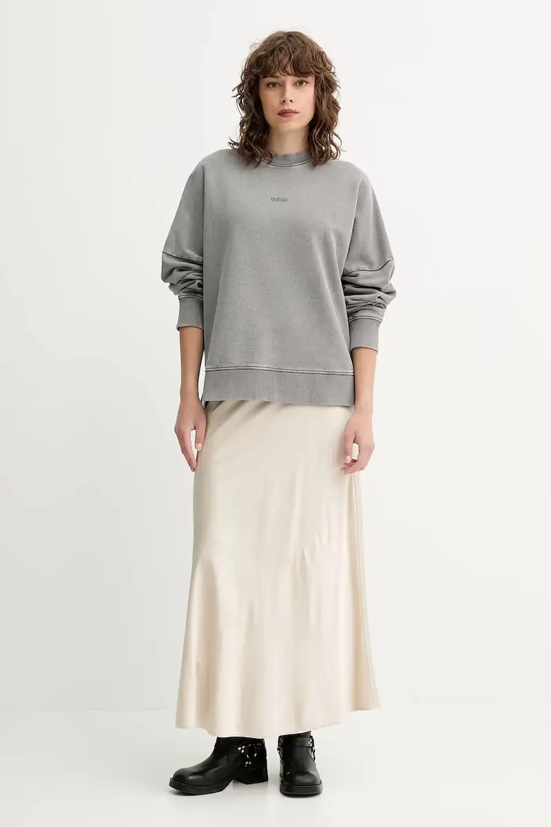 felpa in cotone colore grigio 3726-12087 miniatura 5