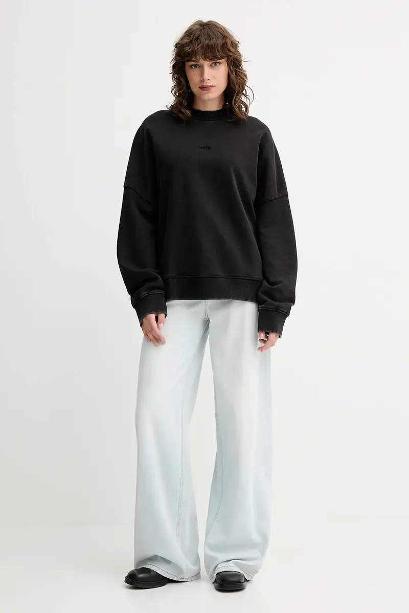 felpa in cotone colore nero 3726-12087 miniatura 4