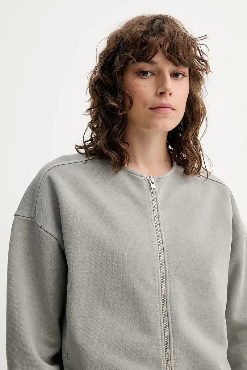 felpa in cotone donna colore grigio 3692-12082 miniatura 4