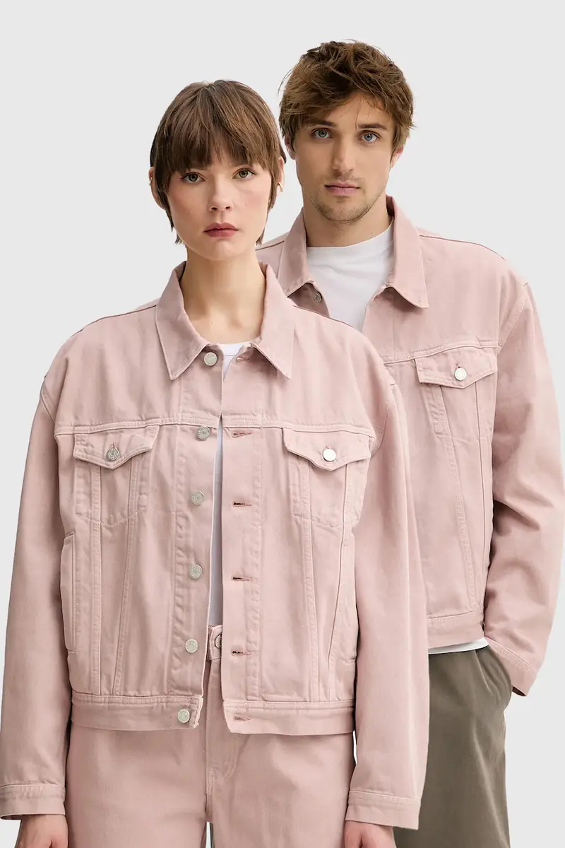 giacca di jeans colore arancione 3567-13055