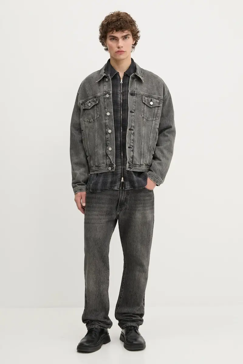 giacca di jeans colore grigio 3860-15098 miniatura 4