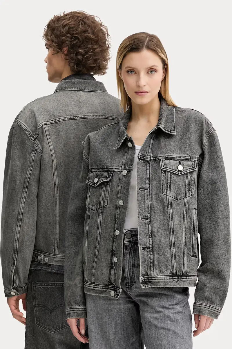 giacca di jeans colore grigio 3860-15098