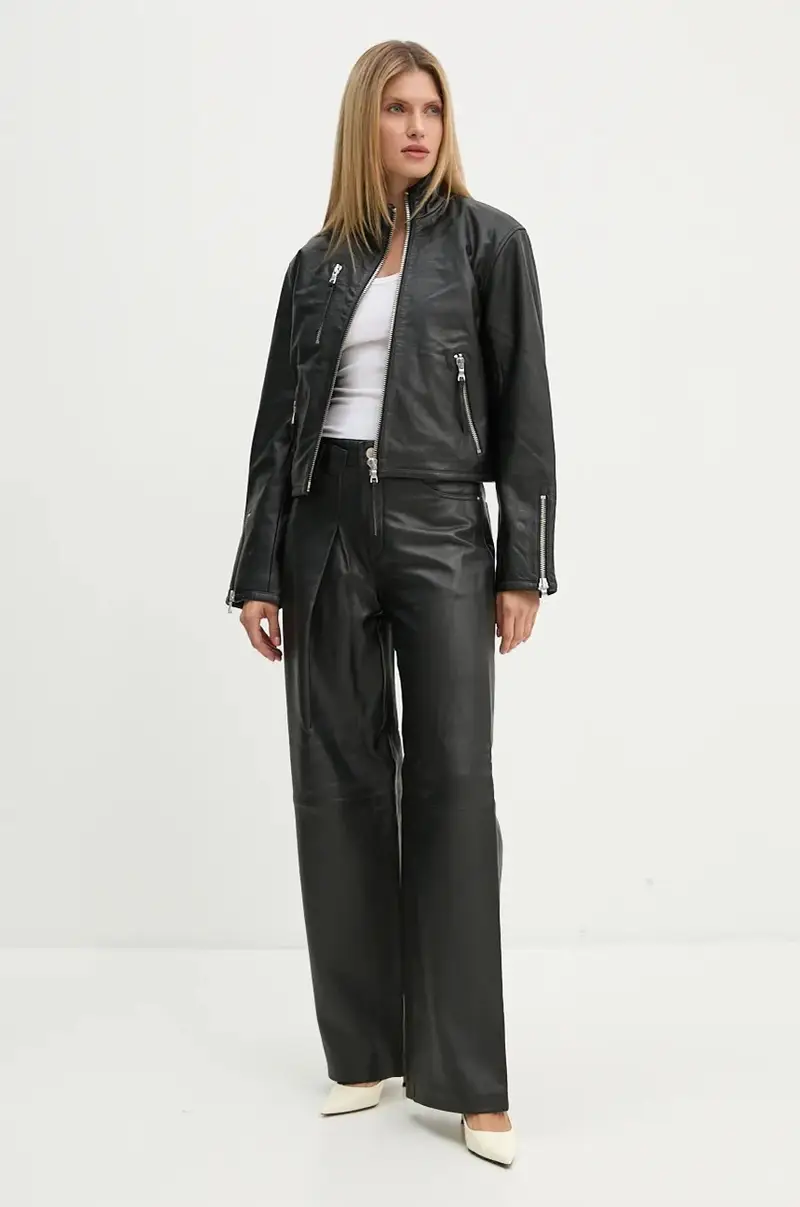 giacca in pelle donna colore nero 3444-16015 miniatura 2