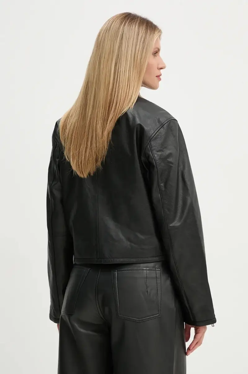 giacca in pelle donna colore nero 3444-16015 miniatura 3