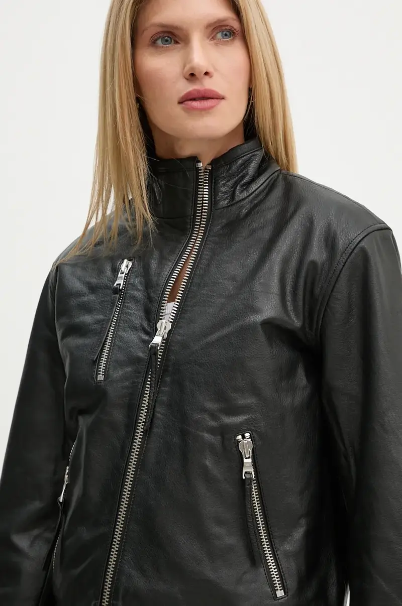 giacca in pelle donna colore nero 3444-16015 miniatura 4