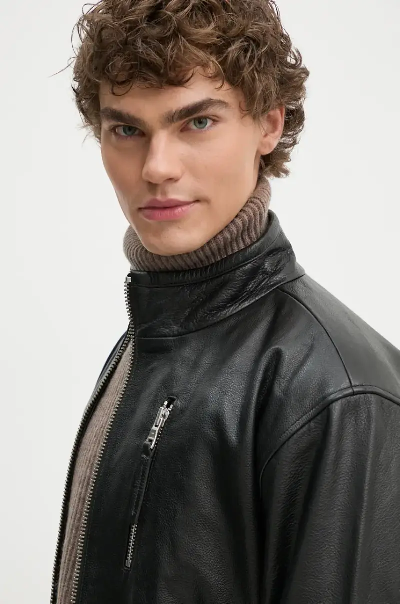 giacca in pelle uomo colore nero 3253-16015 miniatura 5