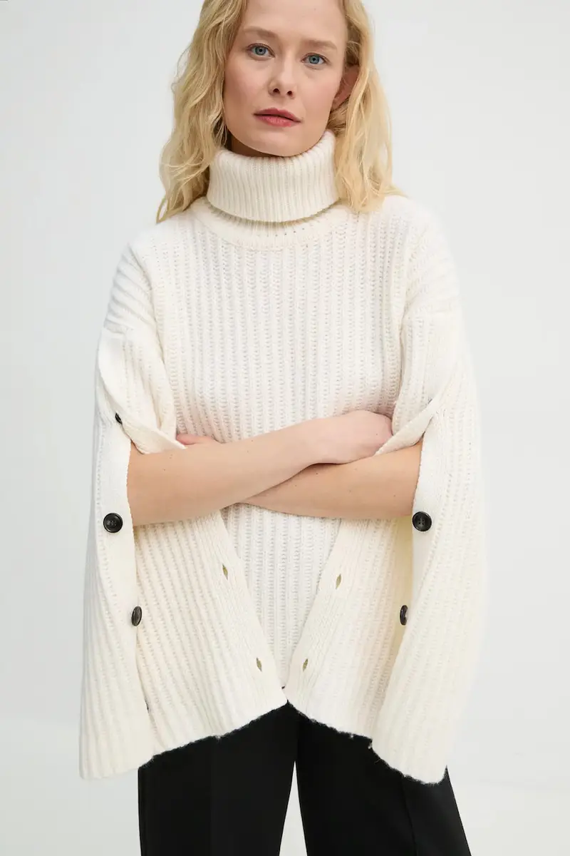 maglione in lana donna colore beige 3425-11098 miniatura 4