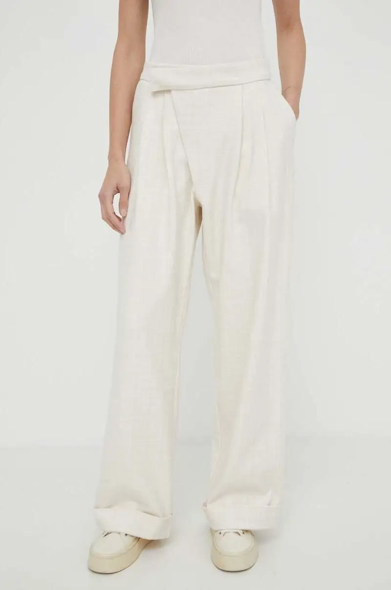 pantaloni donna colore beige