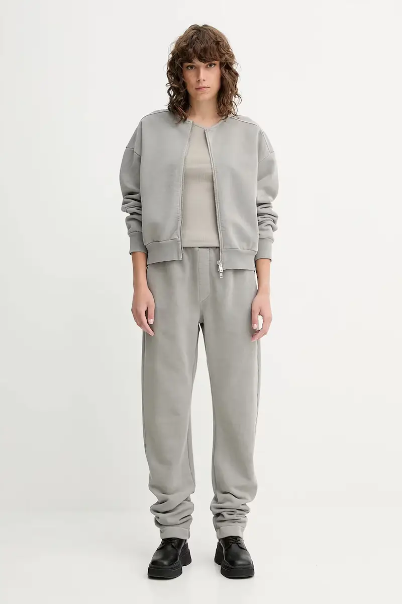 pantaloni tuta di cotone donna colore grigio 3693-12082 miniatura 2