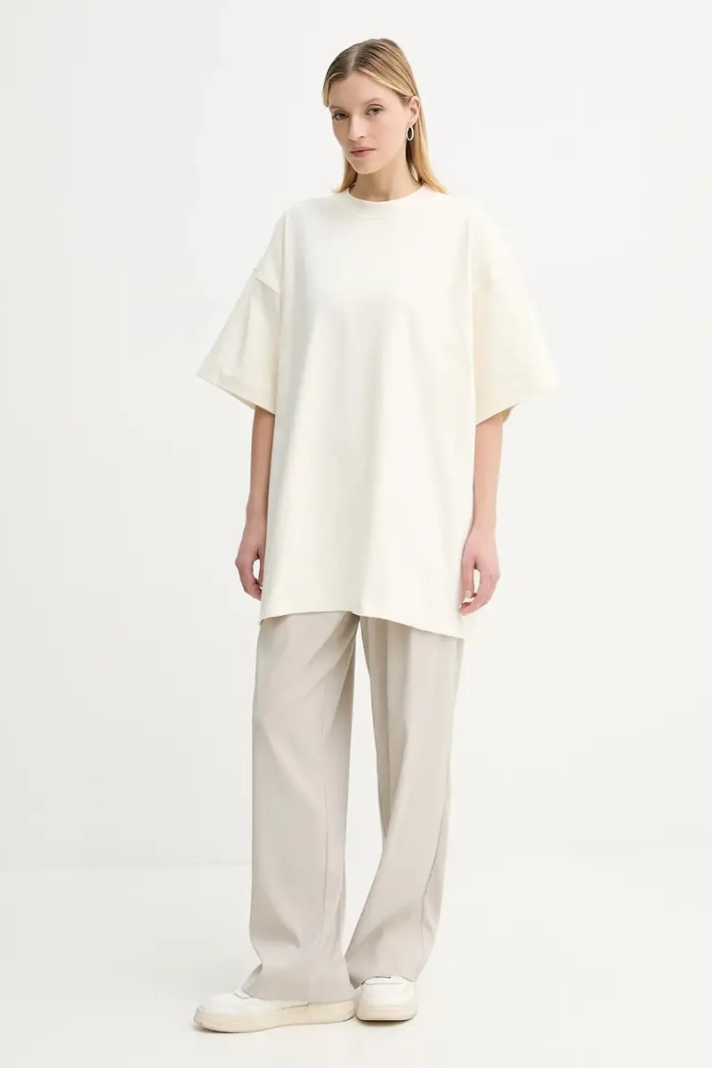 t-shirt in cotone colore beige 3521-12074 miniatura 4