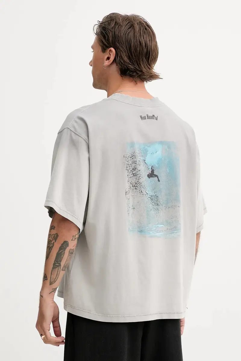 t-shirt in cotone colore grigio 3690-12071 miniatura 3