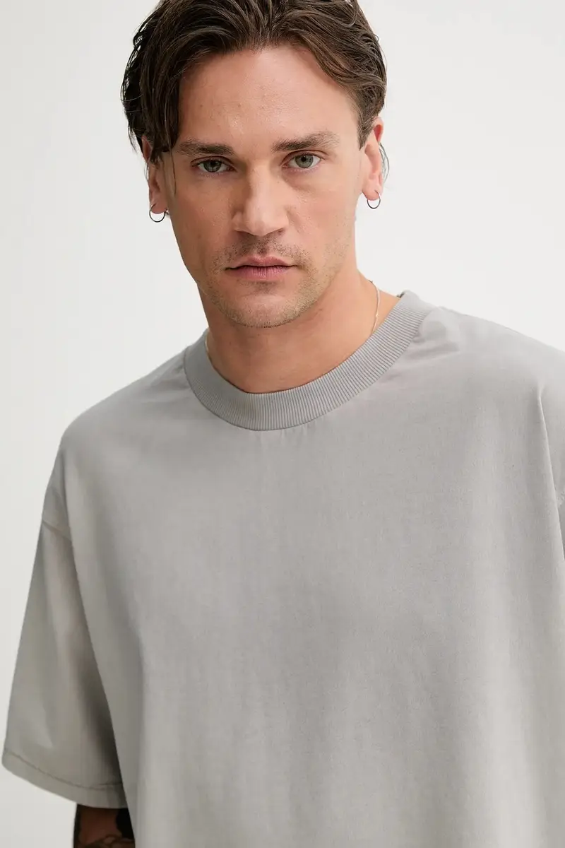 t-shirt in cotone colore grigio 3690-12071 miniatura 4