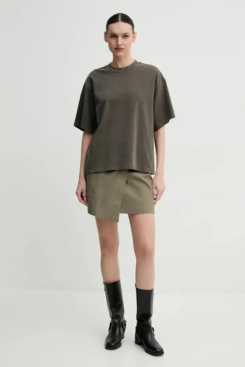 t-shirt in cotone colore marrone 3612-12071 miniatura 3