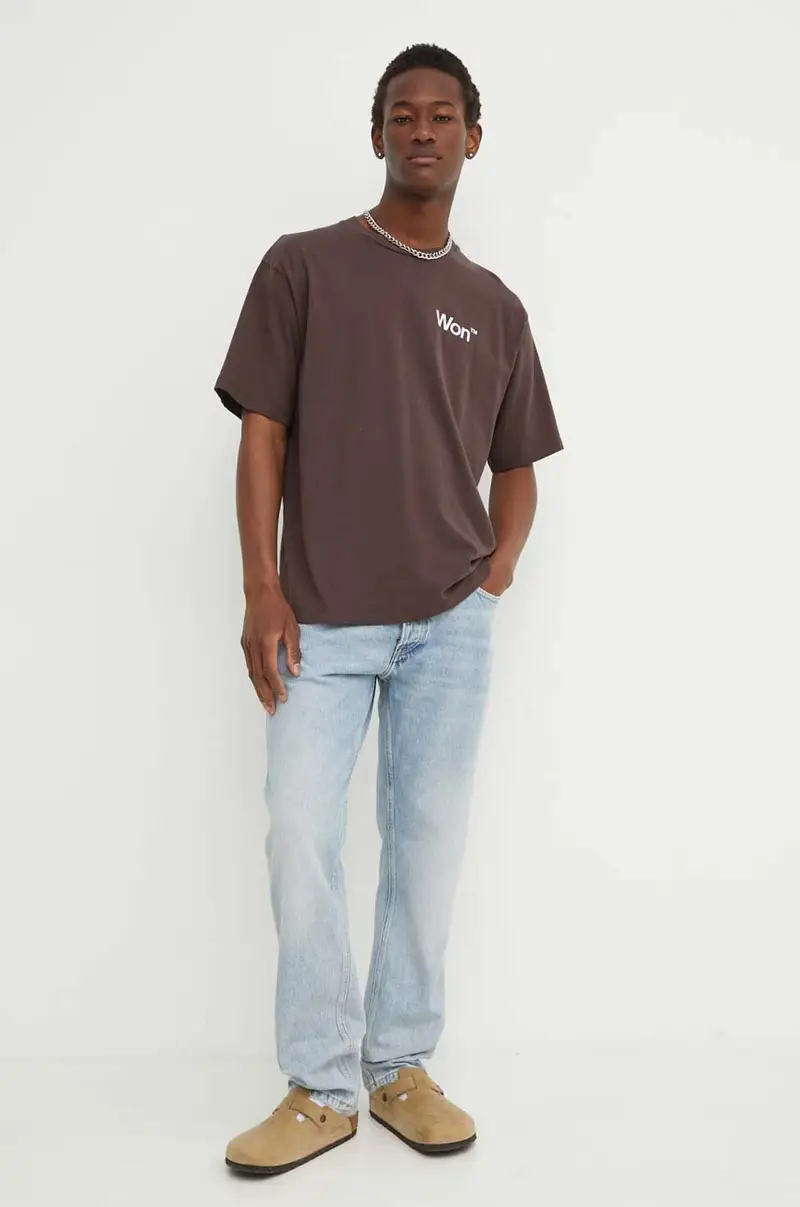 Won Hundred T-shirt Uomo Marrone 3617935 miniatura 2