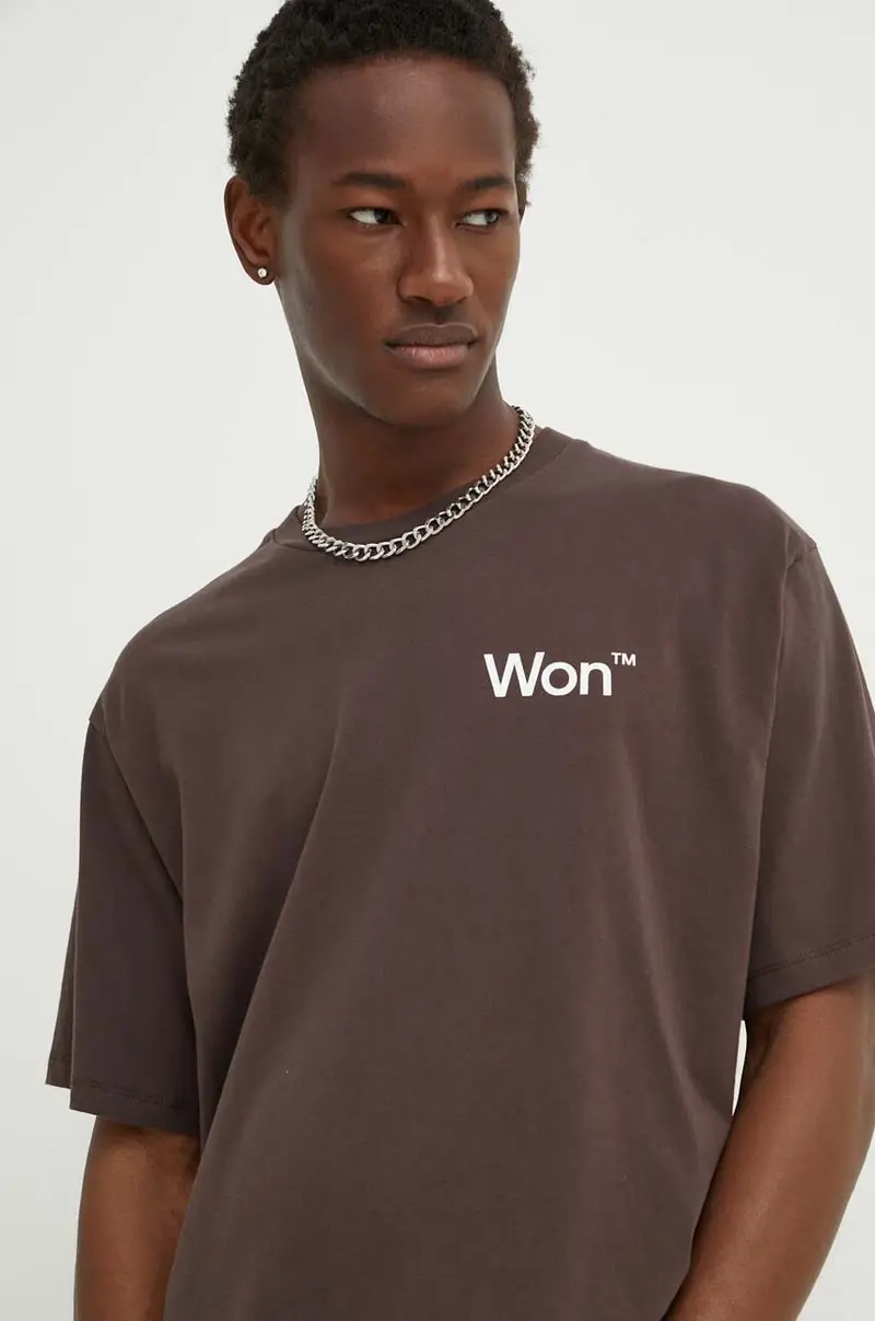 Won Hundred T-shirt Uomo Marrone 3617935 miniatura 4