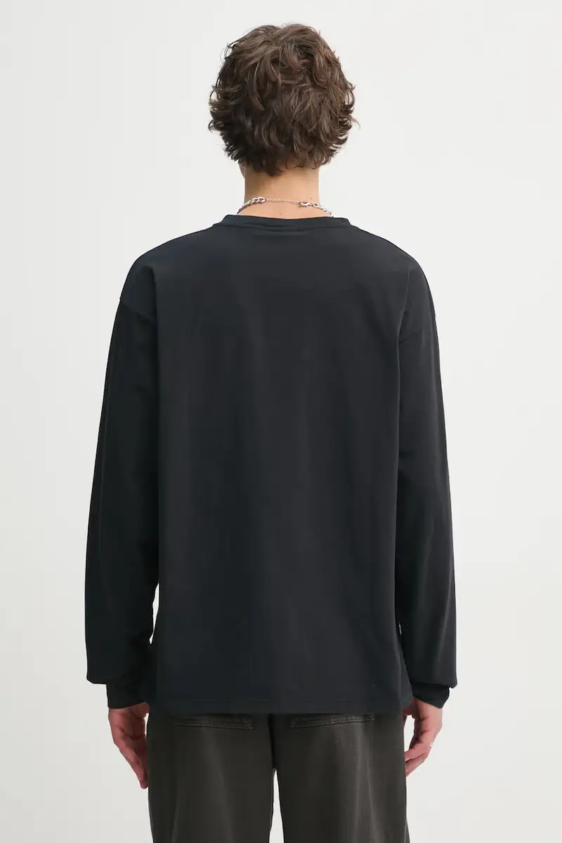 top a maniche lunghe in cotone colore nero 3301-12063 miniatura 3