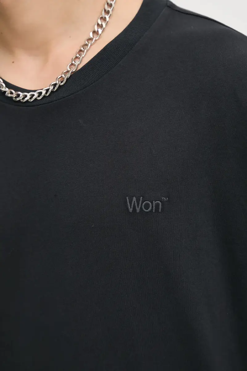 top a maniche lunghe in cotone colore nero 3301-12063 miniatura 5