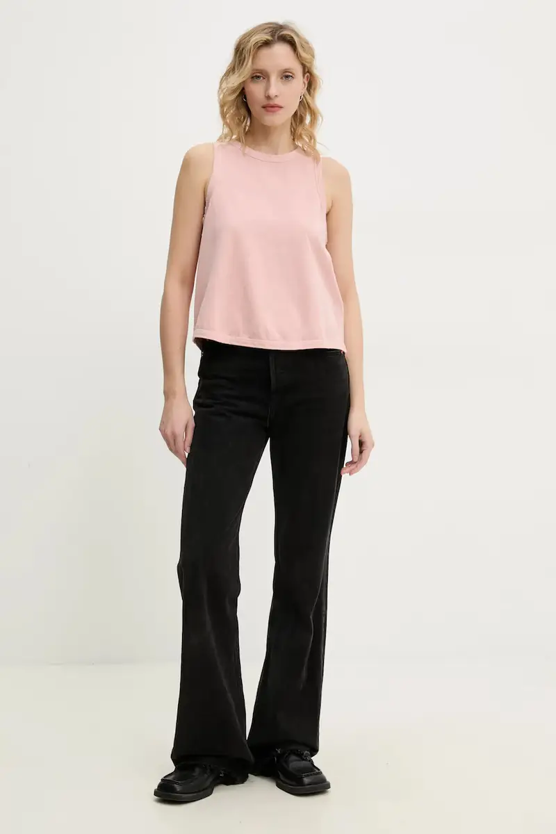 top in cotone colore arancione 3514-12086 miniatura 2