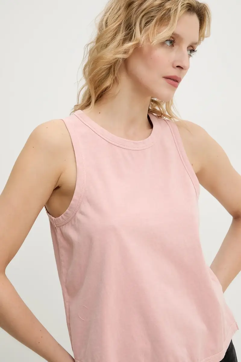 top in cotone colore arancione 3514-12086 miniatura 4