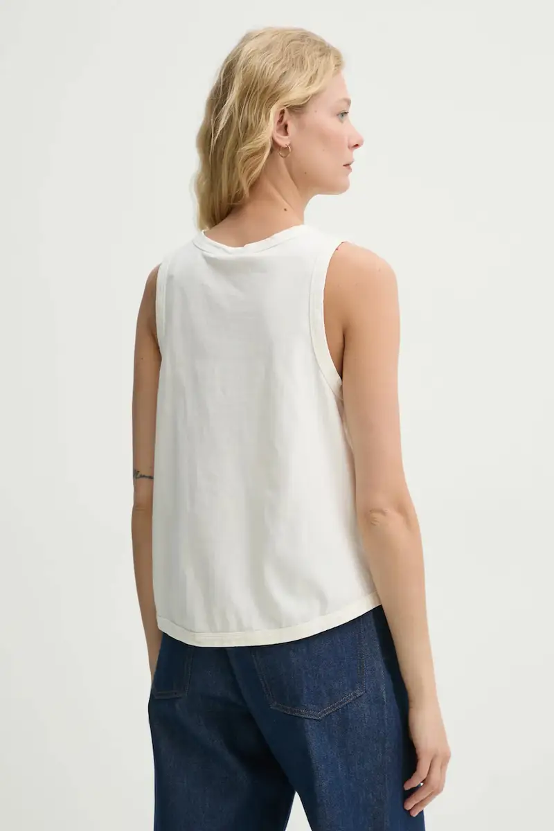 top in cotone colore beige 3428-12086 miniatura 3