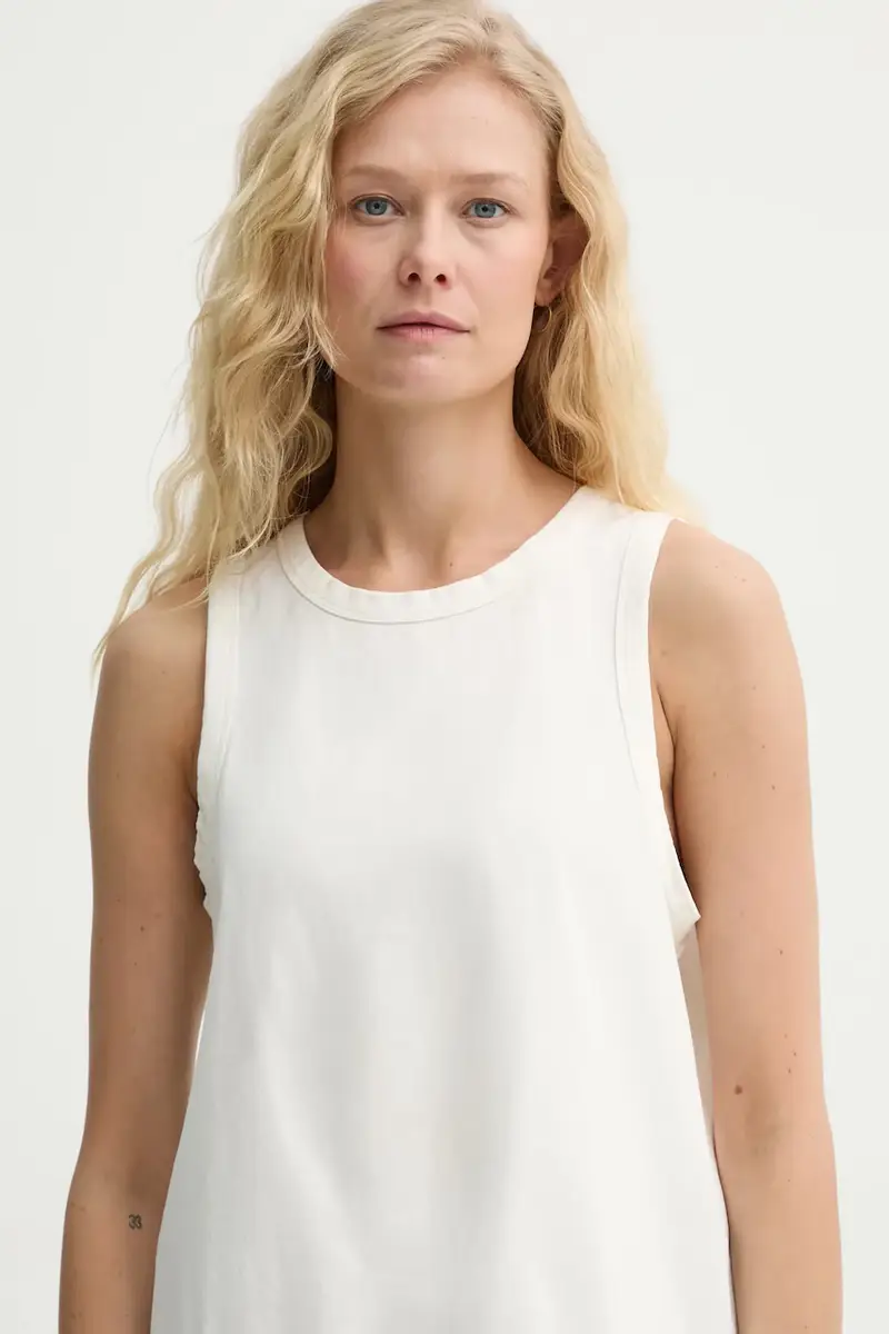 top in cotone colore beige 3428-12086 miniatura 4