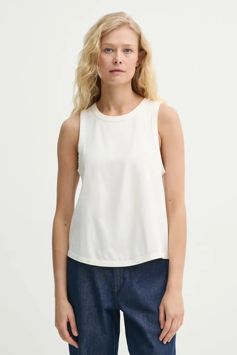 top in cotone colore beige 3428-12086