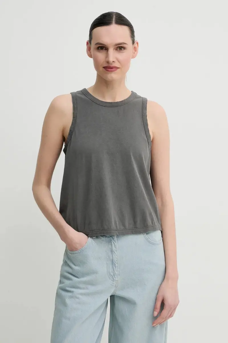 top in cotone colore grigio 3428-12086 miniatura 4