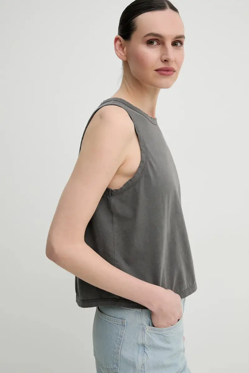 top in cotone colore grigio 3428-12086