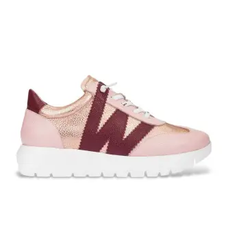 per donna A-2476 Sneakers Odisei 76 in pelle rosa e bordeaux (37), 3 a 5cm, Stringhe, Casual