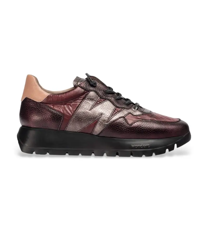 per donna A-2491 Sneakers in pelle bordeaux Odisei 91 (37), 1 a 3 cm, Stringhe, Casual