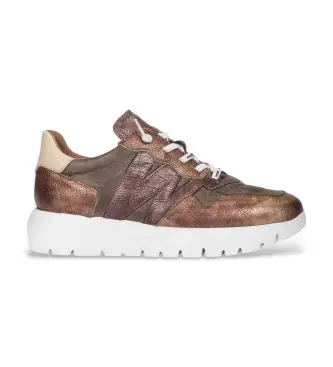 per donna A-2491 Sneakers in pelle marrone Odisei 91 (37), 1 a 3 cm, Stringhe, Casual
