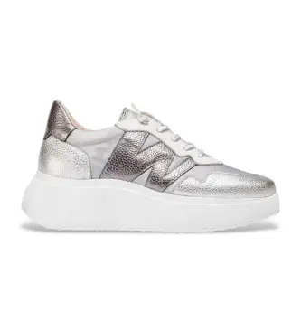 per donna A-3622 Sneakers Zenit argento (36), Pelle, 3 a 5cm, Stringhe, Casual