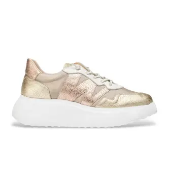 per donna A-3622 Sneakers Zenit bronzo (36), Pelle, 3 a 5cm, Stringhe, Casual