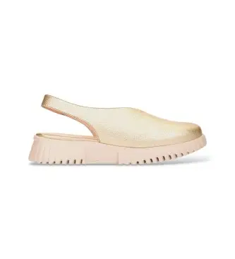 per donna A-4411 Scarpe Flexfli11 in pelle dorata (36), Oro, 3 a 5cm, Nessuno, Casual