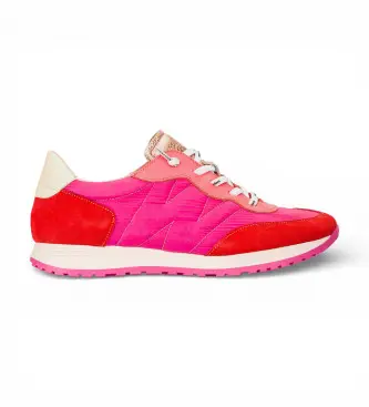 per donna A-4802 Sneakers in pelle rosa Towanda02 (36), Basso, Stringhe, Casual Rosso