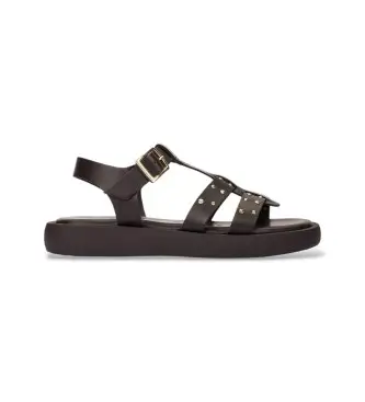 per donna AB-1567 Sandali in pelle nera Mousse (36), Nero, Basso, Fibbia, Casual