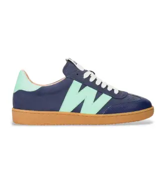 per donna AP-2001 Sneakers in pelle blu Nubia 01 (36), Basso, Stringhe, Casual