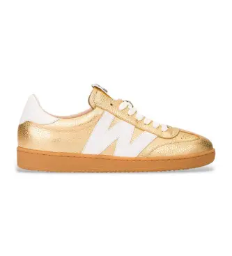 per donna AP-2001 Sneakers Nubia 01 in pelle dorata (36), Oro, Basso, Stringhe, Casual Beige