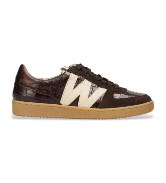 per donna AP-2002 Sneakers Nubia 02 marroni (38), Pelle, Marrone, Basso, 1 a 3 cm, Stringhe, Casual