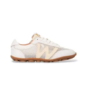 per donna AP-2101 Sneakers bianche Nysa01 (36), Pelle, Bianco, Basso, 3 a 5cm, Stringhe, Nessuno, Casual